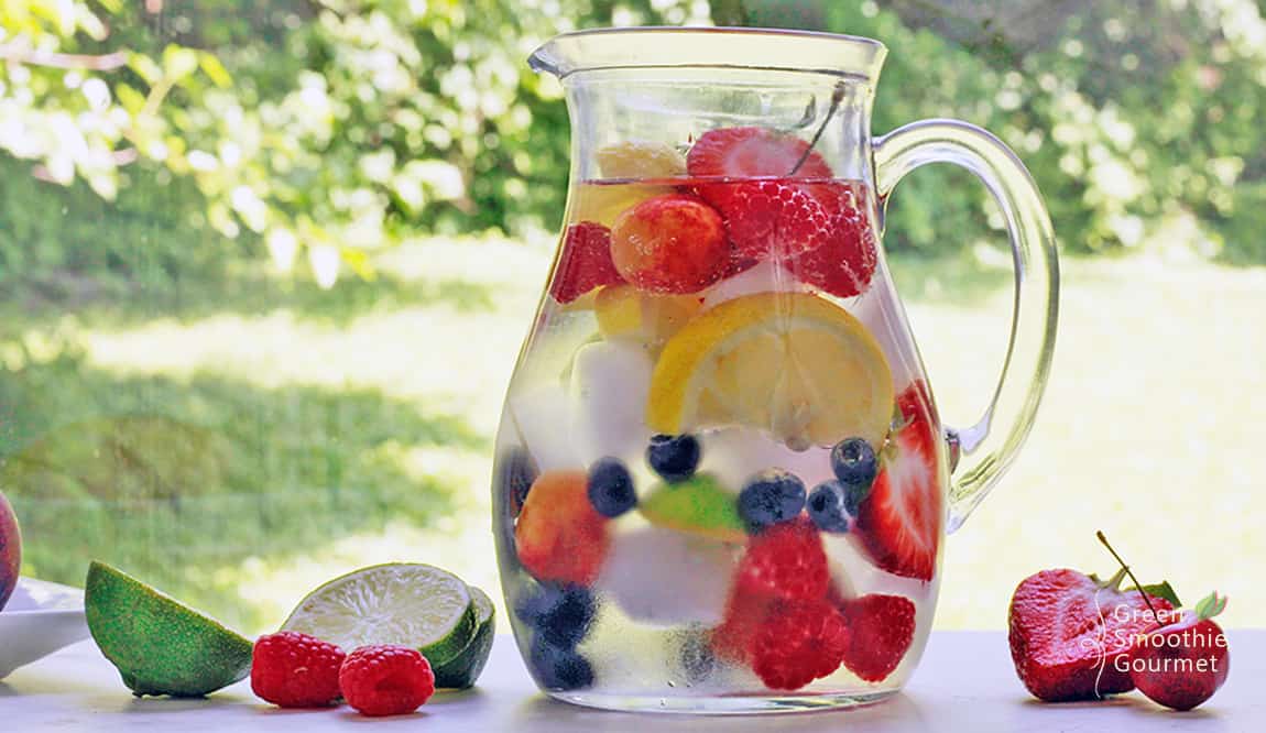 Simple Rainbow Infused Water Pitcher by Green Smoothie Gourmet