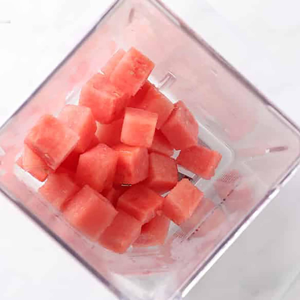 cubed watermelon in a blender.