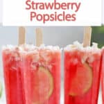 watermelon and strawberry popsicles standing in ice