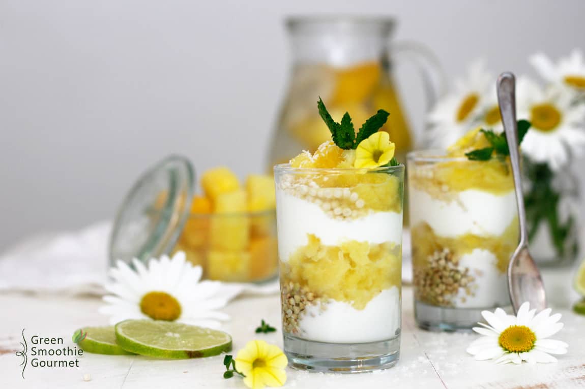 Pineapple Lime Coconut Parfaits - Green Smoothie Gourmet