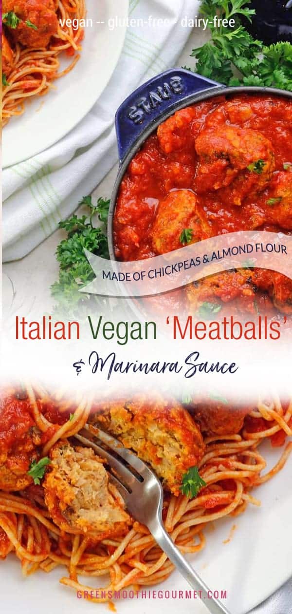 Italian Vegan Meatballs (chickpeas) | Green Smoothie Gourmet