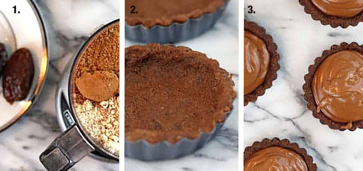 steps to make chocolate ganache tarts