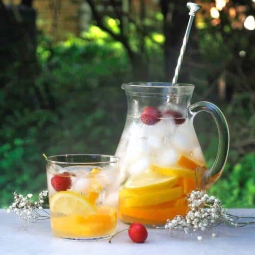 Lemon Orange Cherry Bergamot Mint Infused Water {Calming & Energizing Effect}