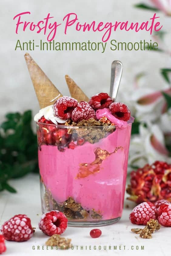 Frosty Pomegranate Raspberry Smoothie (anti-inflammatory power)