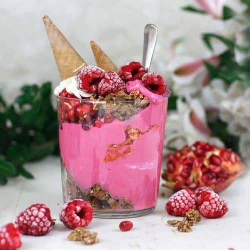 Frosty Pomegranate Raspberry Smoothie Cup