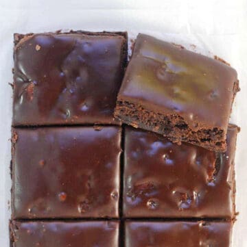brownies cut into six pieces