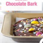 chocolate bark with easter eggs