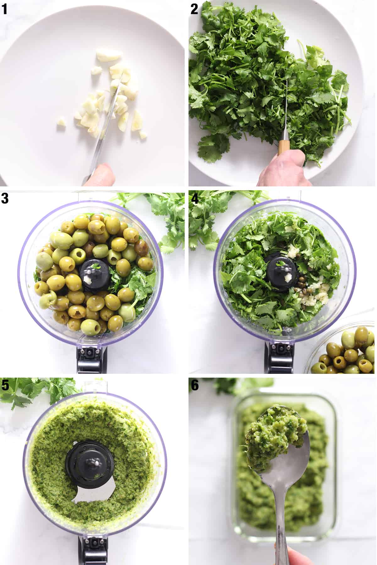 steps to make green olive tapenade