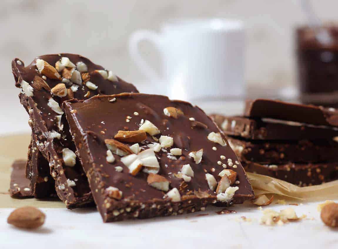 stacks of Chocolate Bark Recipe With Nutella