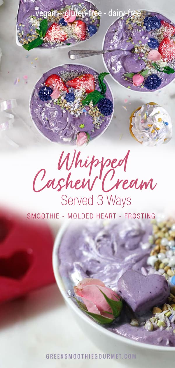 Whipped Cashew Cream Served Three Ways (dairy-free, refined-sugar-free)