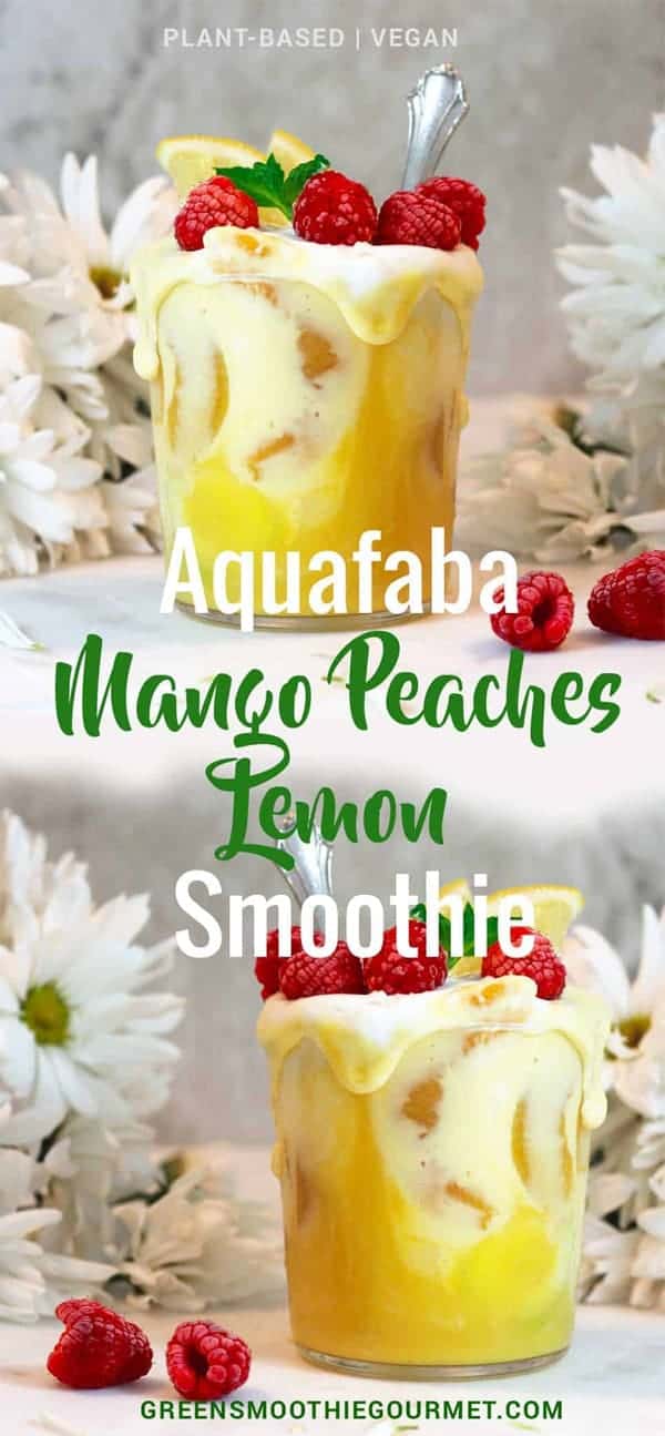 Aquafaba Mango Peaches Lemon Smoothie