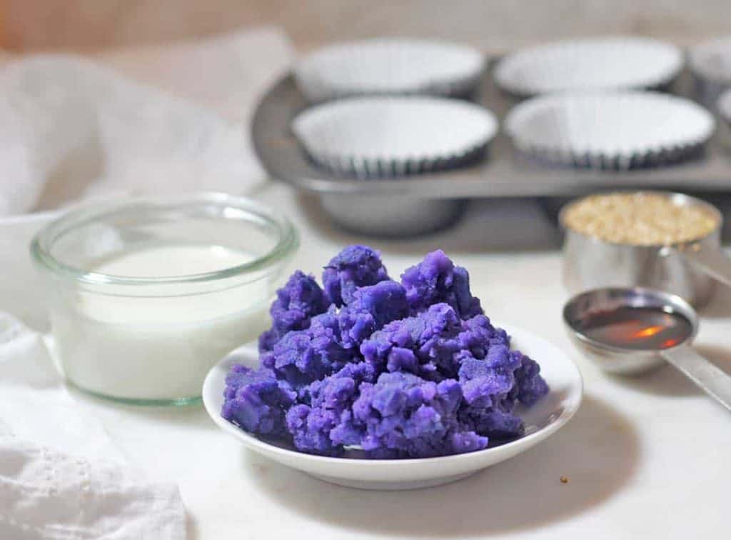 Purple Sweet Potato Cream Cups {no-bake, vegan}