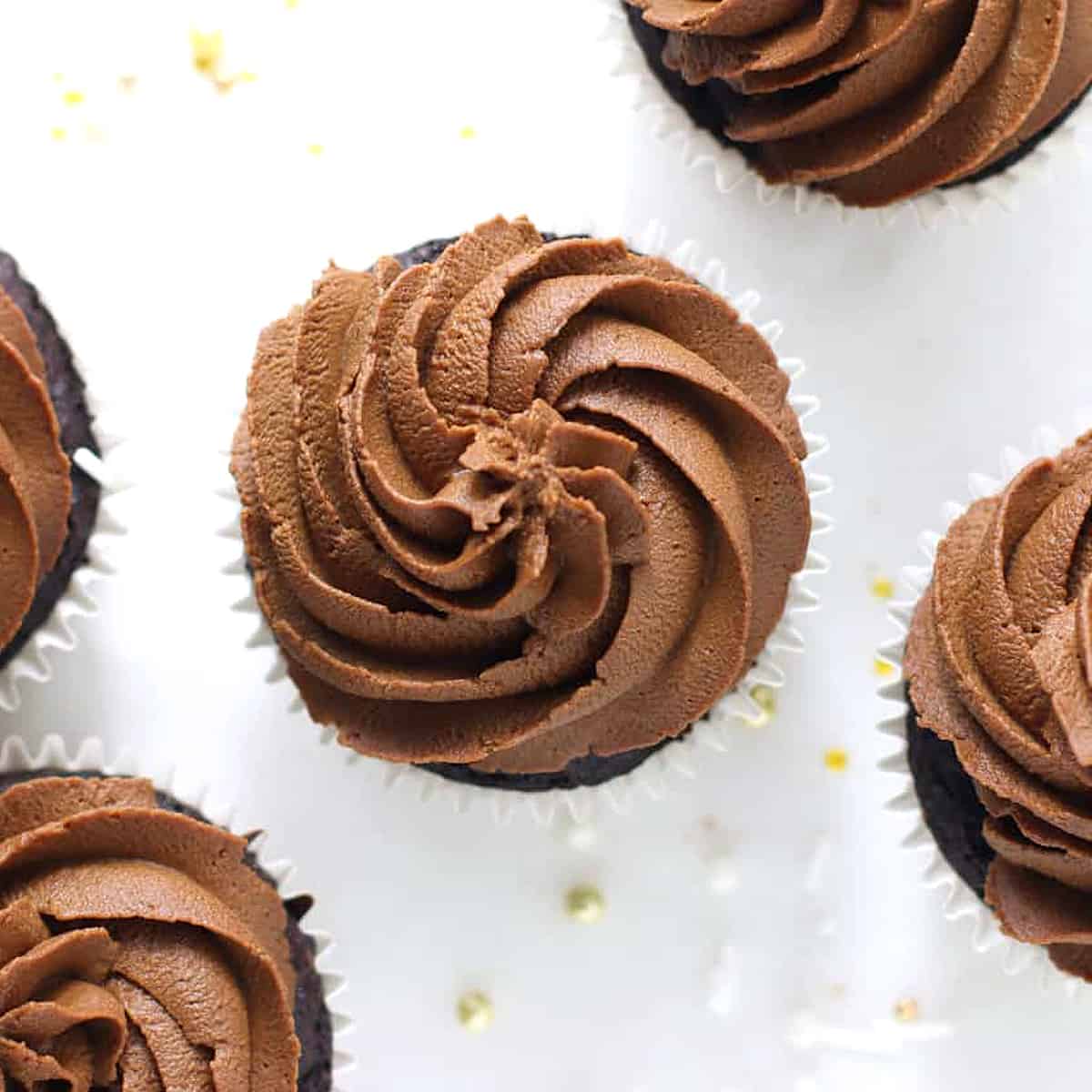 overhead view of sweet potato frosting
