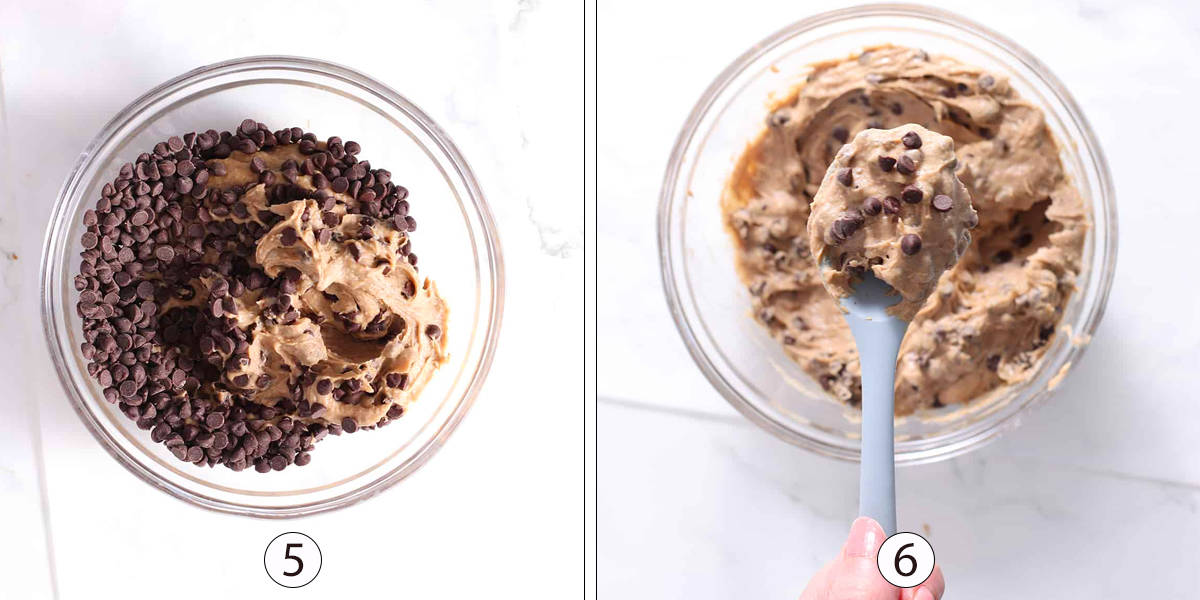 Last two steps to make edible cookie dough.