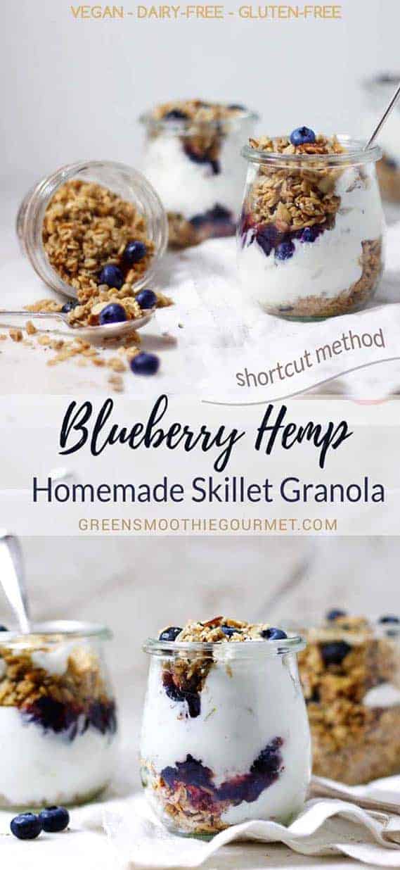 How to Make Homemade Granola in a Skillet (blueberry hemp)