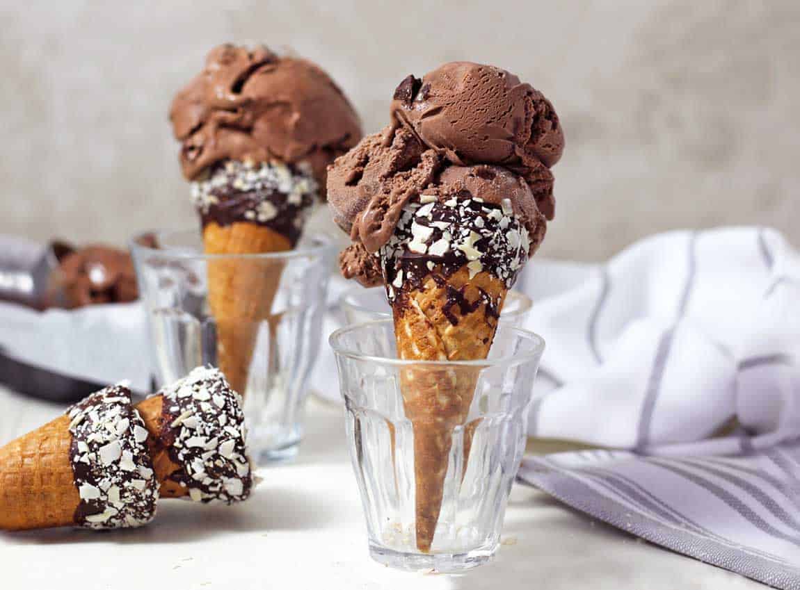 Chocolate Protein No-Churn Ice Cream (dairy-free, vegan)