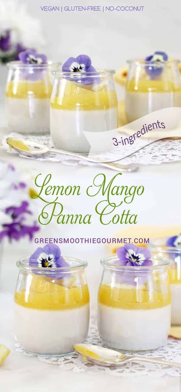 Lemon Panna Cotta (3-ingredients, vegan, no-coconut)