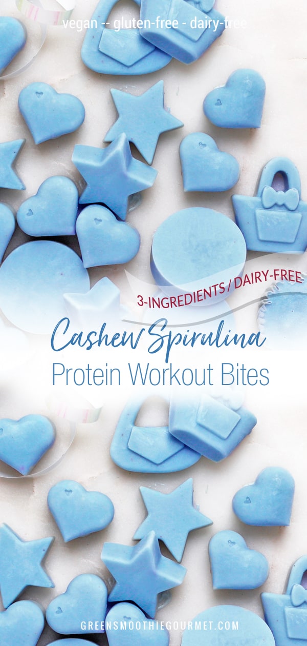 Cashew Spirulina Protein Snack on marble board