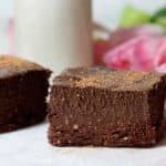 Chocolate Protein No-bake Brownies + Chia Frosting (gluten-free, vegan)
