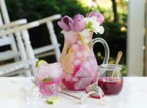 Pink Dragonfruit Lime Fruit-Sweetened Syrup (high in antioxidants, refined-sugar-free)