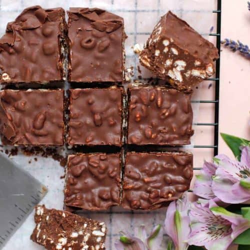 Chocolate Fudge Crunch Bars (3-ingredients,dairy-free, vegan)