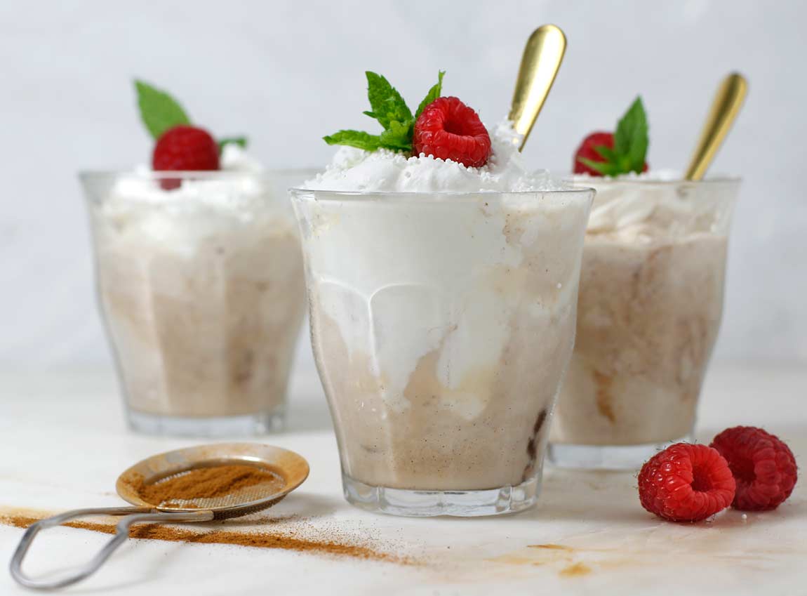 Cinnamon Vanilla Protein No-Churn Ice Cream (dairy-free, gluten-free, vegan, workout-snack)
