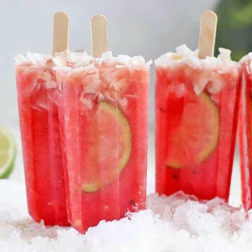 popsicles standing up in crushed ice
