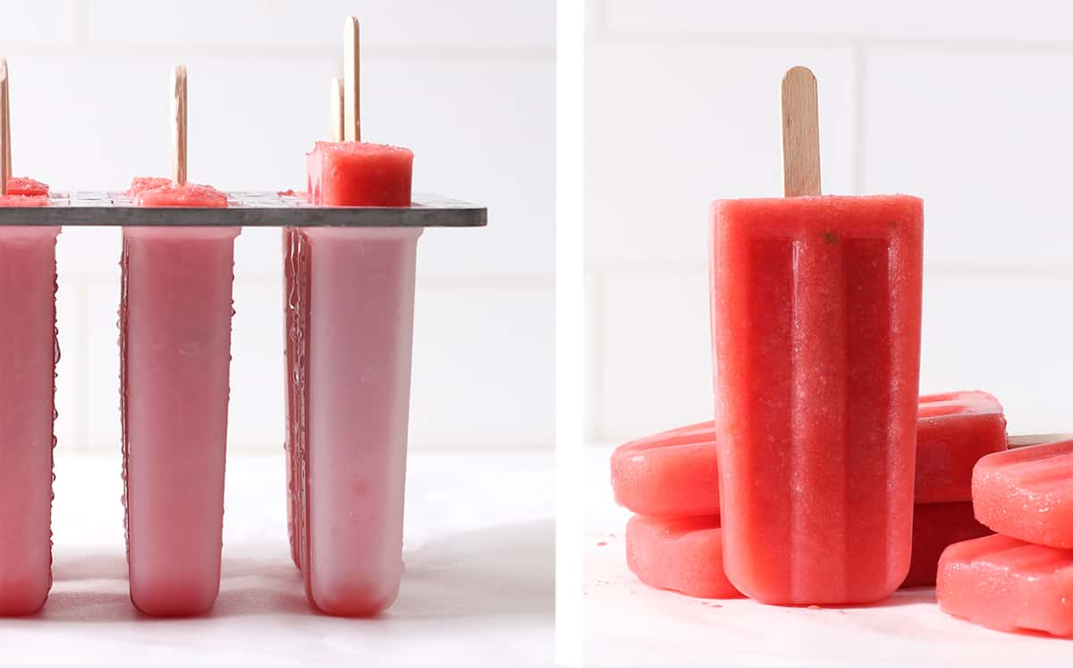 popsicles in a mold and standing up