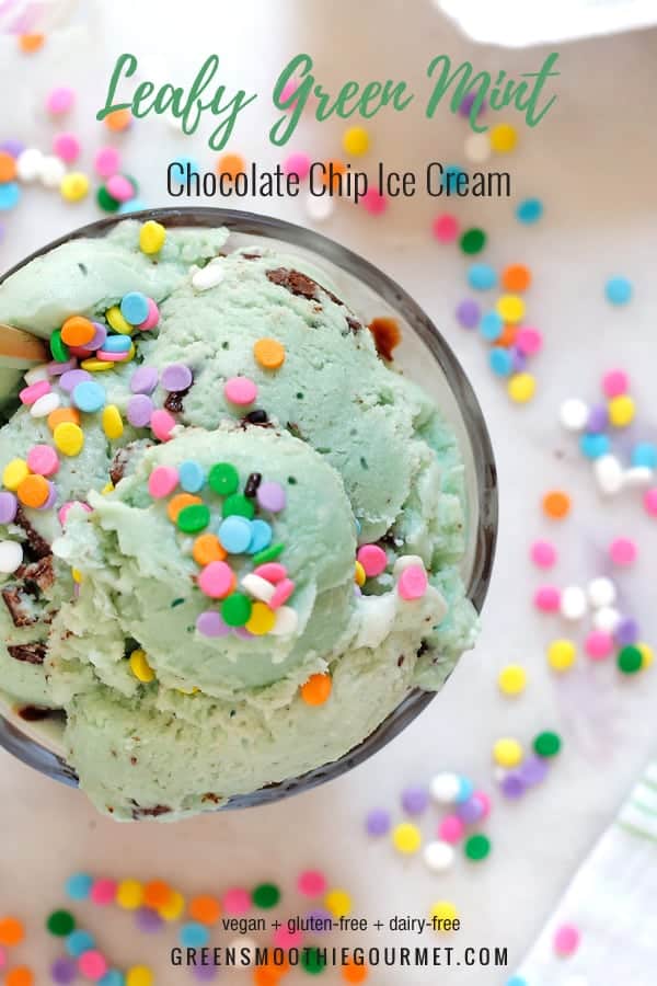 Leafy Green Mint Ice Cream (dairy-free,no-churn)