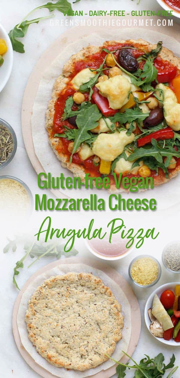 Gluten-free Vegan Mozzarella Cheese Arugula Pizza