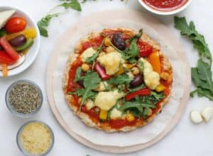 Gluten-free Vegan Cheese Veggie Pizza