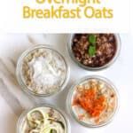 overnight oats in cups with carrots on top