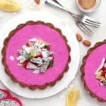 Lemon Pitaya Cheesecake Tarts (vegan, dairy-free, reduced sugar)