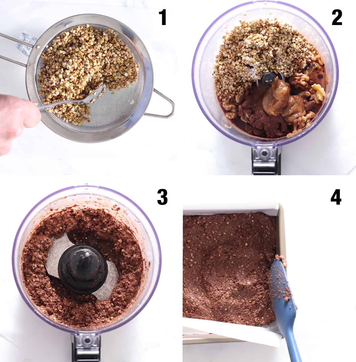 steps to make base of buckwheat brownies