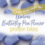 Lemon Butterfly Pea Flower Protein Bites (white beans)