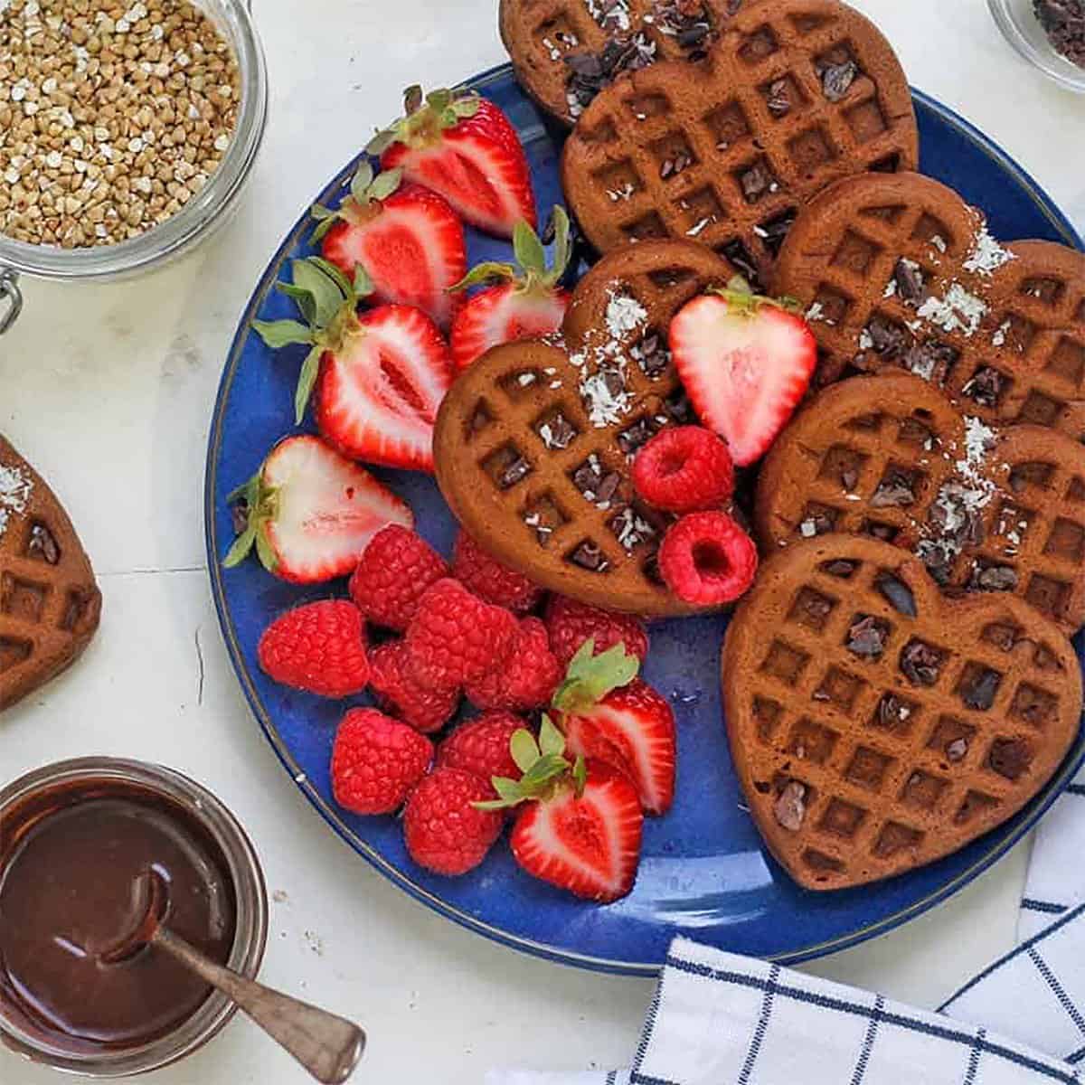 chocolate buckwheat waffles.