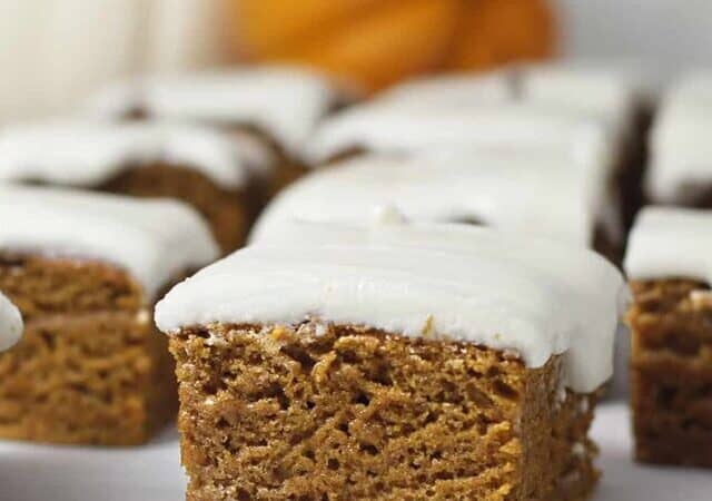 pumpkin spice cake slices.