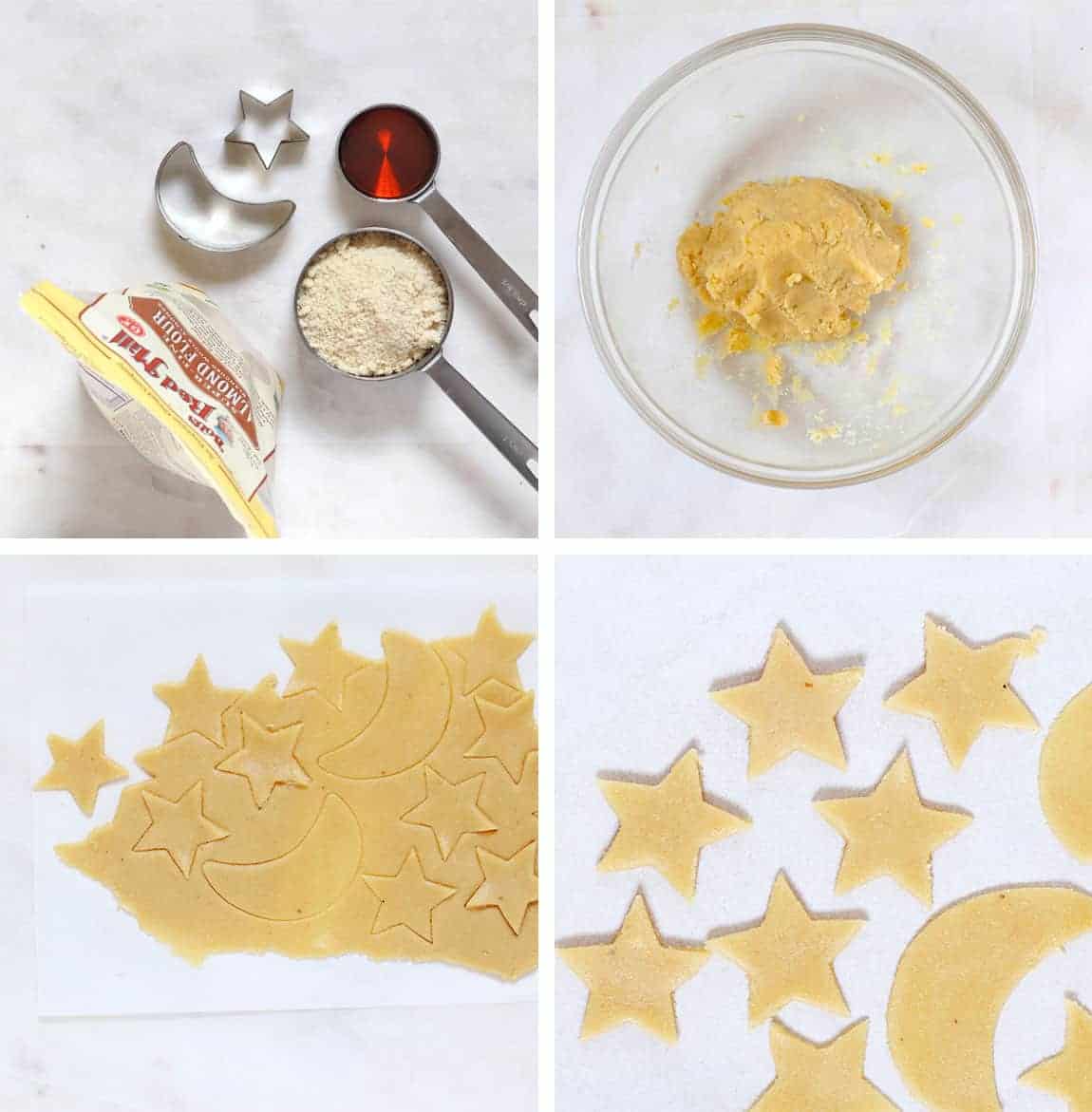 Step by step images to make 2-Ingredient Holiday Sugar Cookies.
