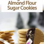 3 ingredient almond flour sugar cookies in a stack.