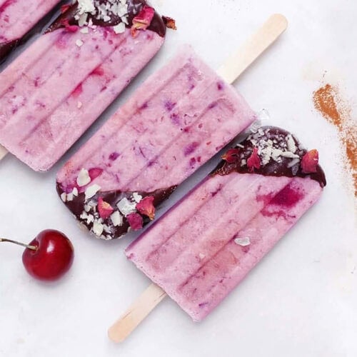Cherry Cinnamon Cream Popsicles (4 Ingredients)