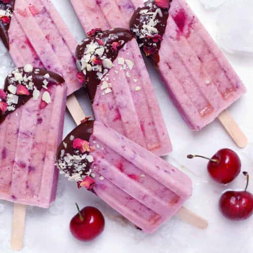 Cherry Cinnamon Cream Popsicles (4 Ingredients)