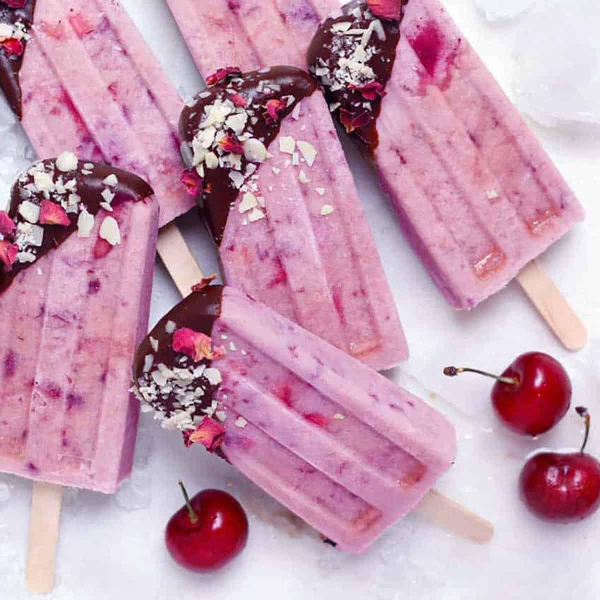 Cherry Cinnamon Cream Popsicles (4 Ingredients)