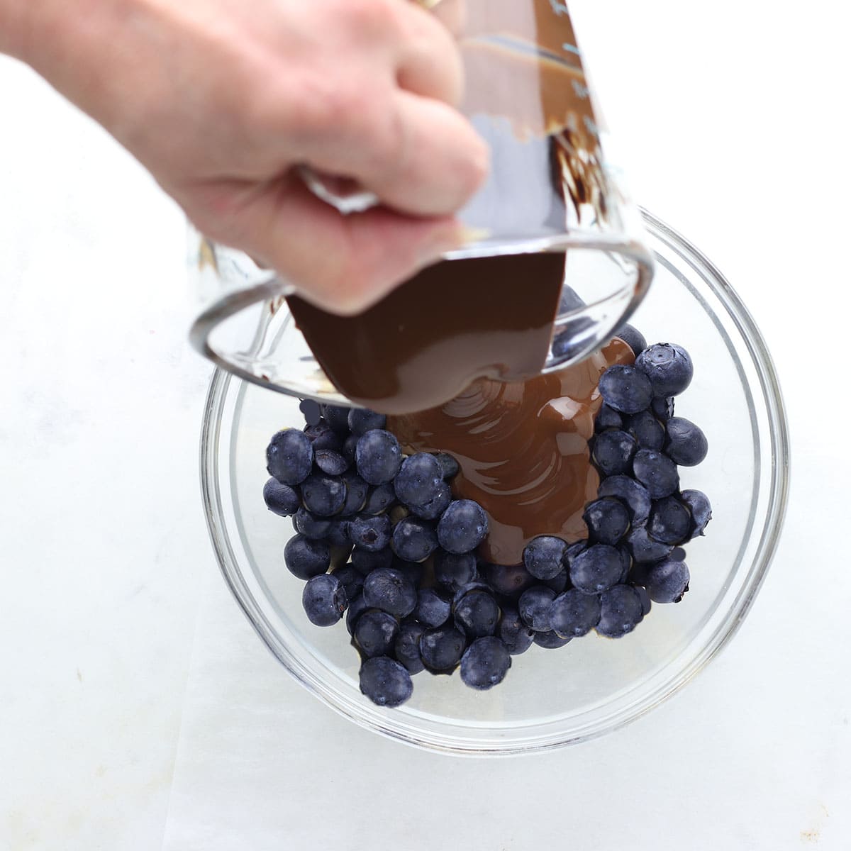 chocolate poured berries.