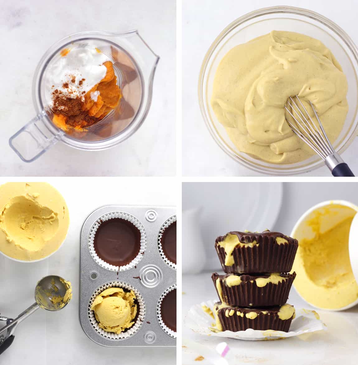 Steps to make sweet potato ice cream cups.