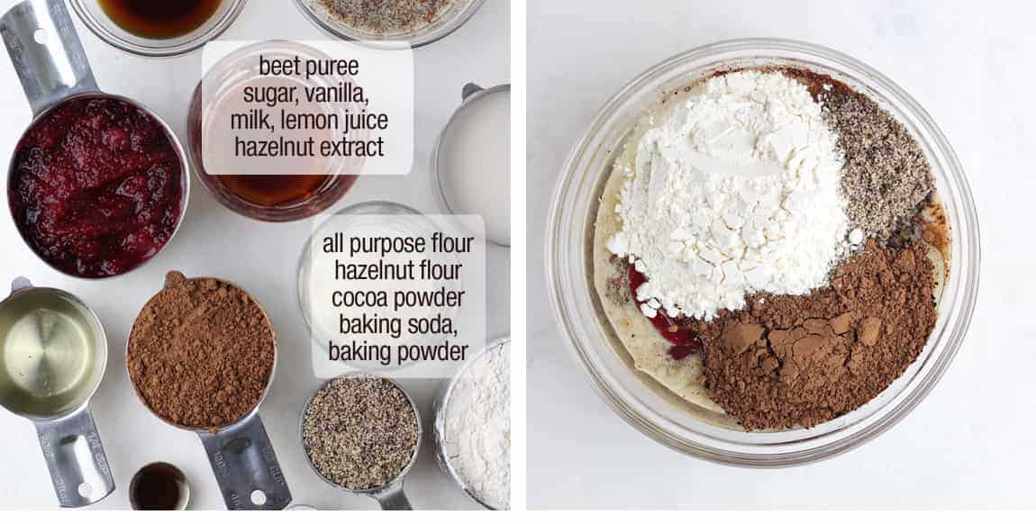ingredients for hazelnut cupcakes