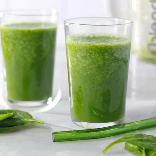 best green smoothies in two glasses.
