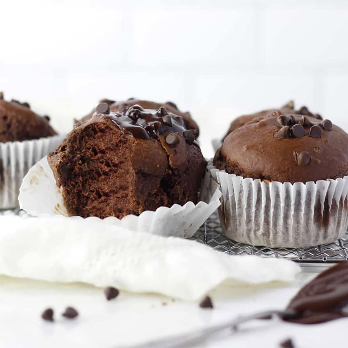 chocolate pumpkin muffin baked in pan.