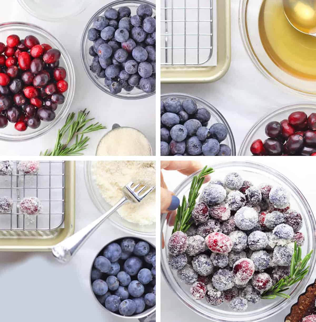 steps to make sugared berries.