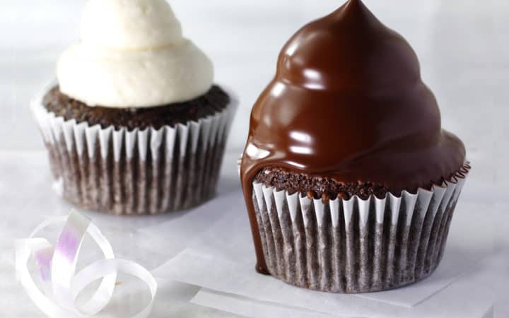 Chocolate Dipped Cream Filled Cupcakes
