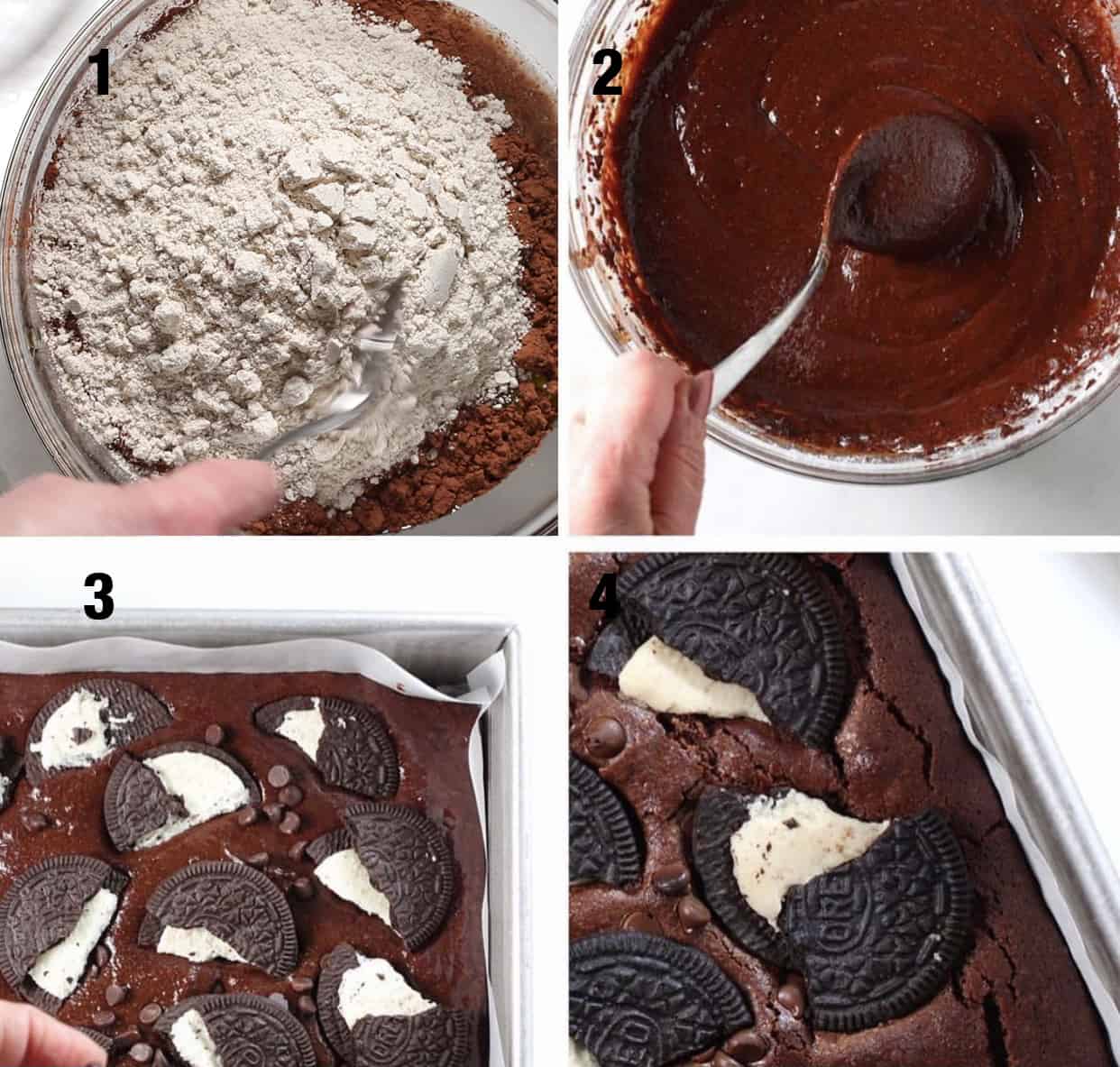 steps to make oreo brownies